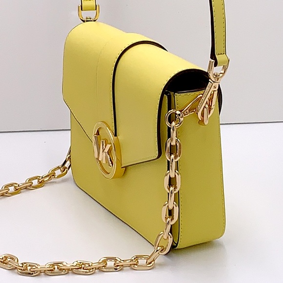 MICHAEL KORS CARMEN MEDIUM CONVERTIBLE SHOULDER BAG SUNSHINE COLOR - Picture 6 of 16